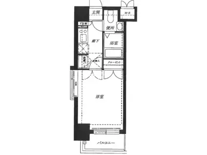 ロマネスク天神南第2(1K/7階)の間取り写真