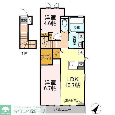 マタリキ(2LDK/2階)の間取り写真