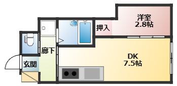 GLANZ 葉山(1DK/1階)の間取り写真