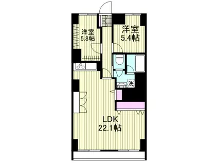 登戸ハイデンス(2LDK/3階)の間取り写真