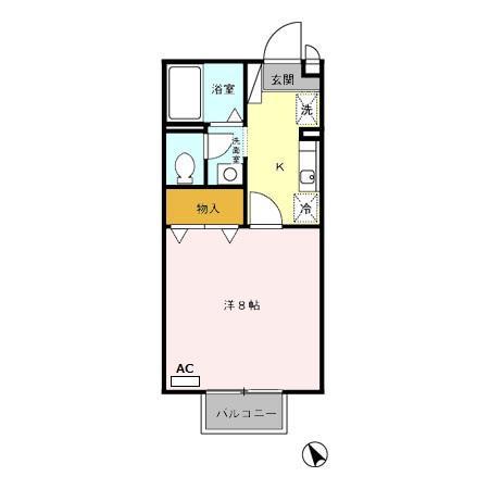 メゾンSKII(1K/1階)の間取り写真