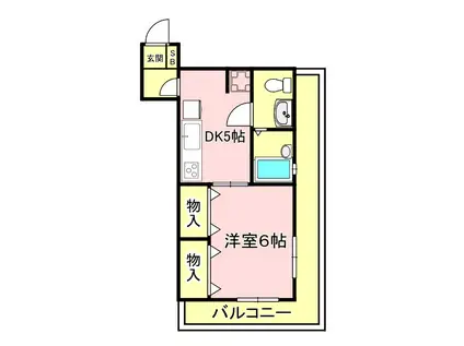 クリスタルダイヤ元住吉(1DK/2階)の間取り写真