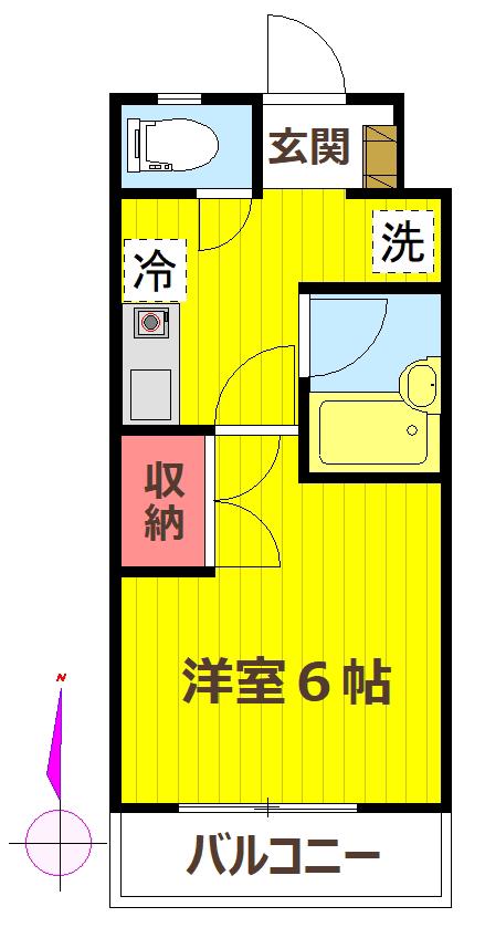 グリーンキャッスル(1K/1階)の間取り写真