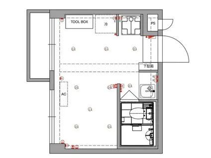 ドルチェカストル南烏山(ワンルーム/2階)の間取り写真