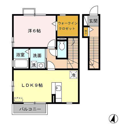 ファミーユ(1LDK/2階)の間取り写真