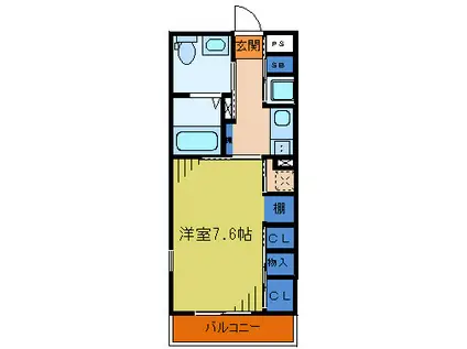 SWEET PEAII(1K/2階)の間取り写真