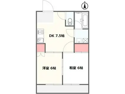 グリーンピア緑町(2DK/3階)の間取り写真