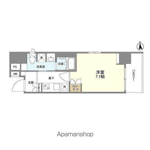リアンシエルブルー田端(1K/5階)の間取り写真