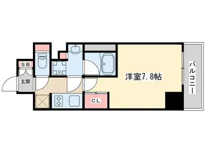 ザミューチュアル江坂(1K/5階)の間取り写真