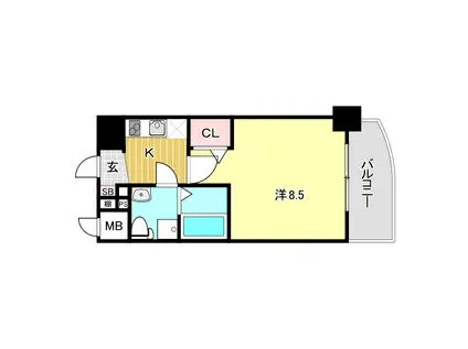 セレニテ甲子園II(1K/6階)の間取り写真