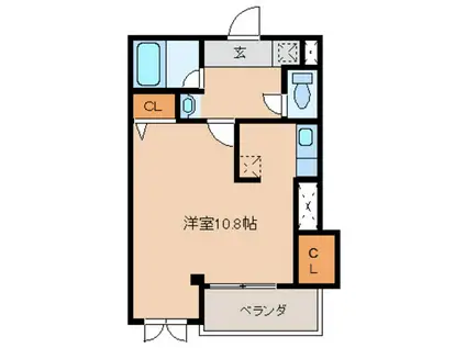 グランハイツ大手町(ワンルーム/2階)の間取り写真