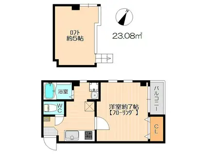 イル・グラッツィア平尾II(1K/3階)の間取り写真