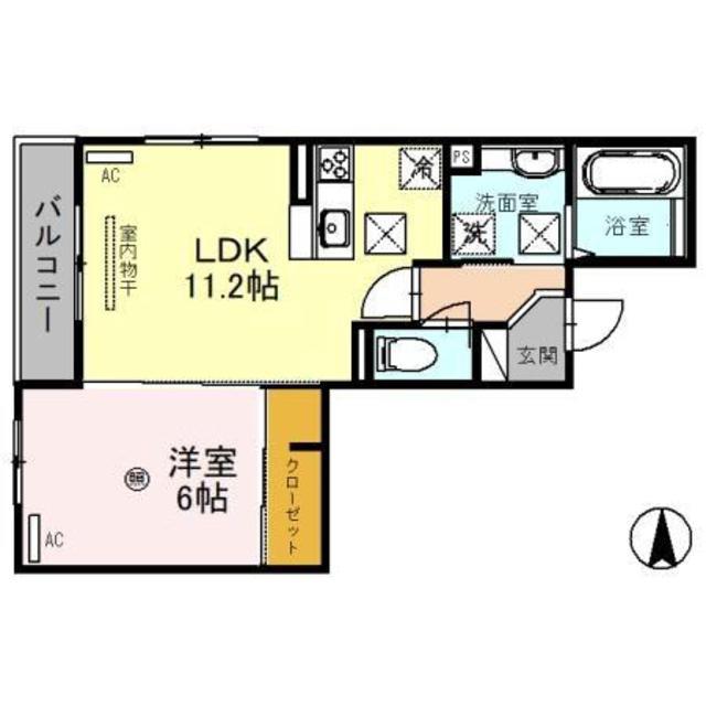 D-ROOMN・KI(1LDK/1階)の間取り写真