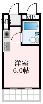 ラフォーレ北野田(ワンルーム/3階)の間取り写真