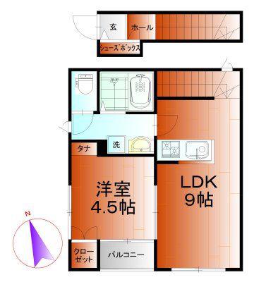 ビビエンダ(1LDK/2階)の間取り写真