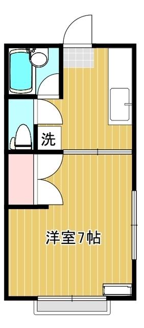 ラ・カーサ(1K/2階)の間取り写真