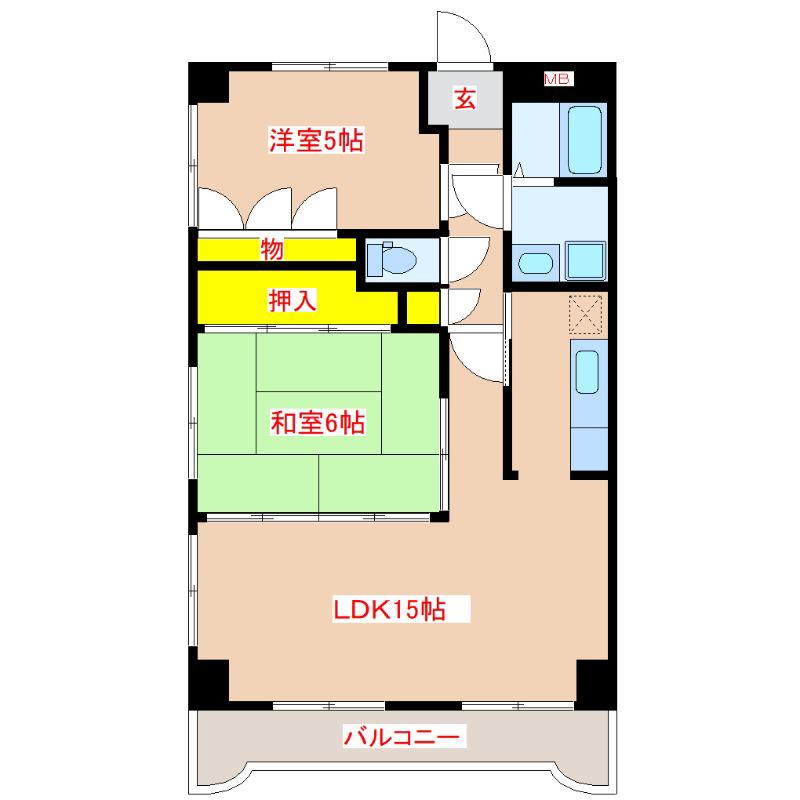 ユウコウマンション(2LDK/2階)の間取り写真