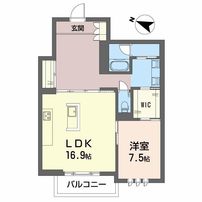 ザ リッツ大手町(1LDK/4階)の間取り写真
