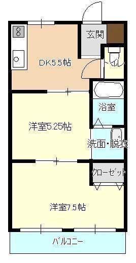 コーエー幸(2DK/1階)の間取り写真