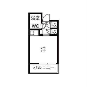 ベルトピア下松(1K/1階)の間取り写真