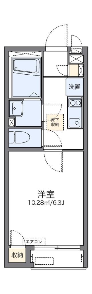 レオネクストLOVIN III(1K/1階)の間取り写真