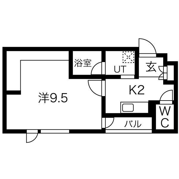 AT小舟(1K/4階)の間取り写真
