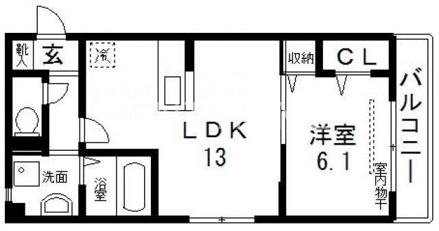 グレイスコートA棟(1LDK/3階)の間取り写真
