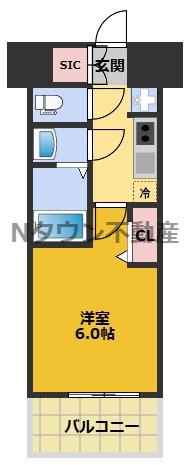 MAXIV大須観音(1K/11階)の間取り写真