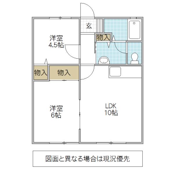 グランセジュール E(2LDK/1階)の間取り写真