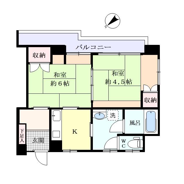 アドリーム千駄木(2K/11階)の間取り写真