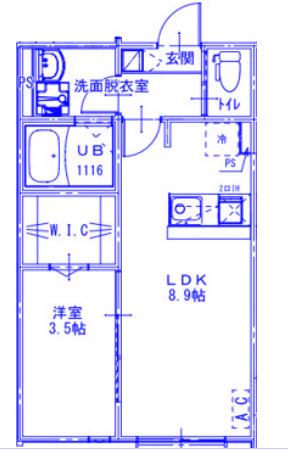 KEIAI RESIDENCE 大和田III(1LDK/2階)の間取り写真
