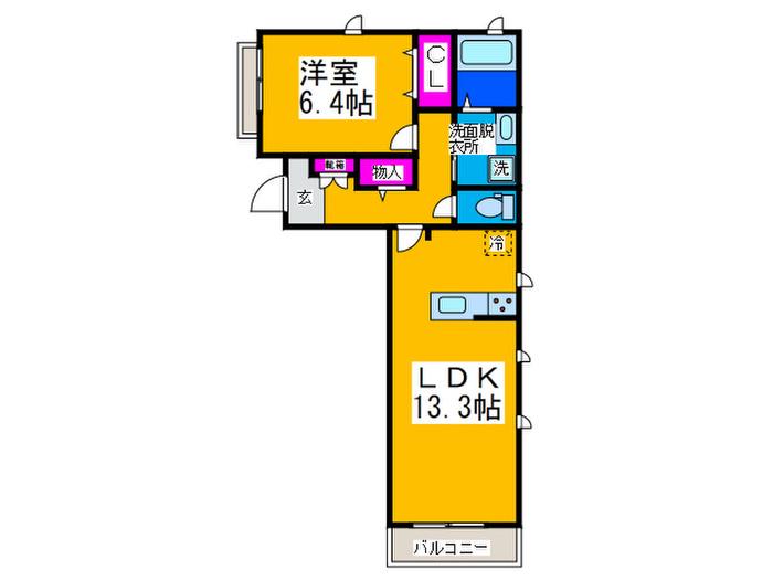 メゾン デ ルーモ(1LDK/3階)の間取り写真