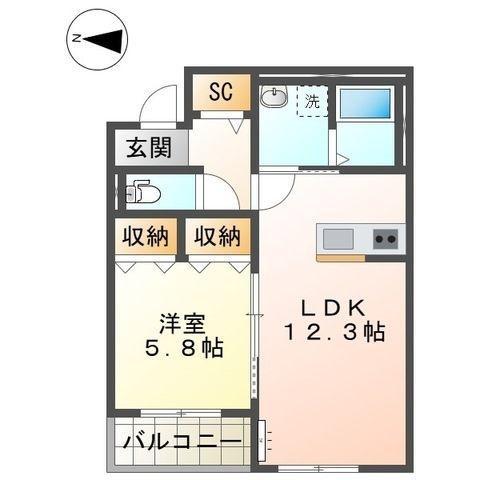 アウローラ本郷町(1LDK/3階)の間取り写真