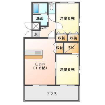 パークハイム黄金(2LDK/1階)の間取り写真