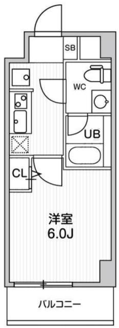 ALTERNA四つ木(1K/8階)の間取り写真
