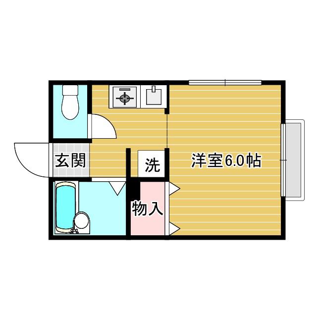 ジュネス住吉(ワンルーム/1階)の間取り写真