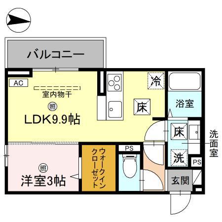 KOHRYU(1LDK/1階)の間取り写真