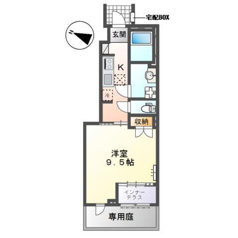 丹波篠山市中野II(1K/1階)の間取り写真