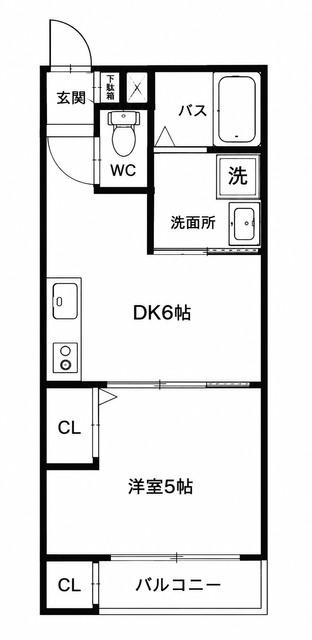 東京メトロ東西線 西葛西駅 徒歩10分 3階建 築3年(1DK/1階)の間取り写真