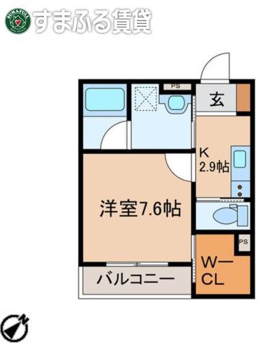 ECRASOLE安城(1K/3階)の間取り写真