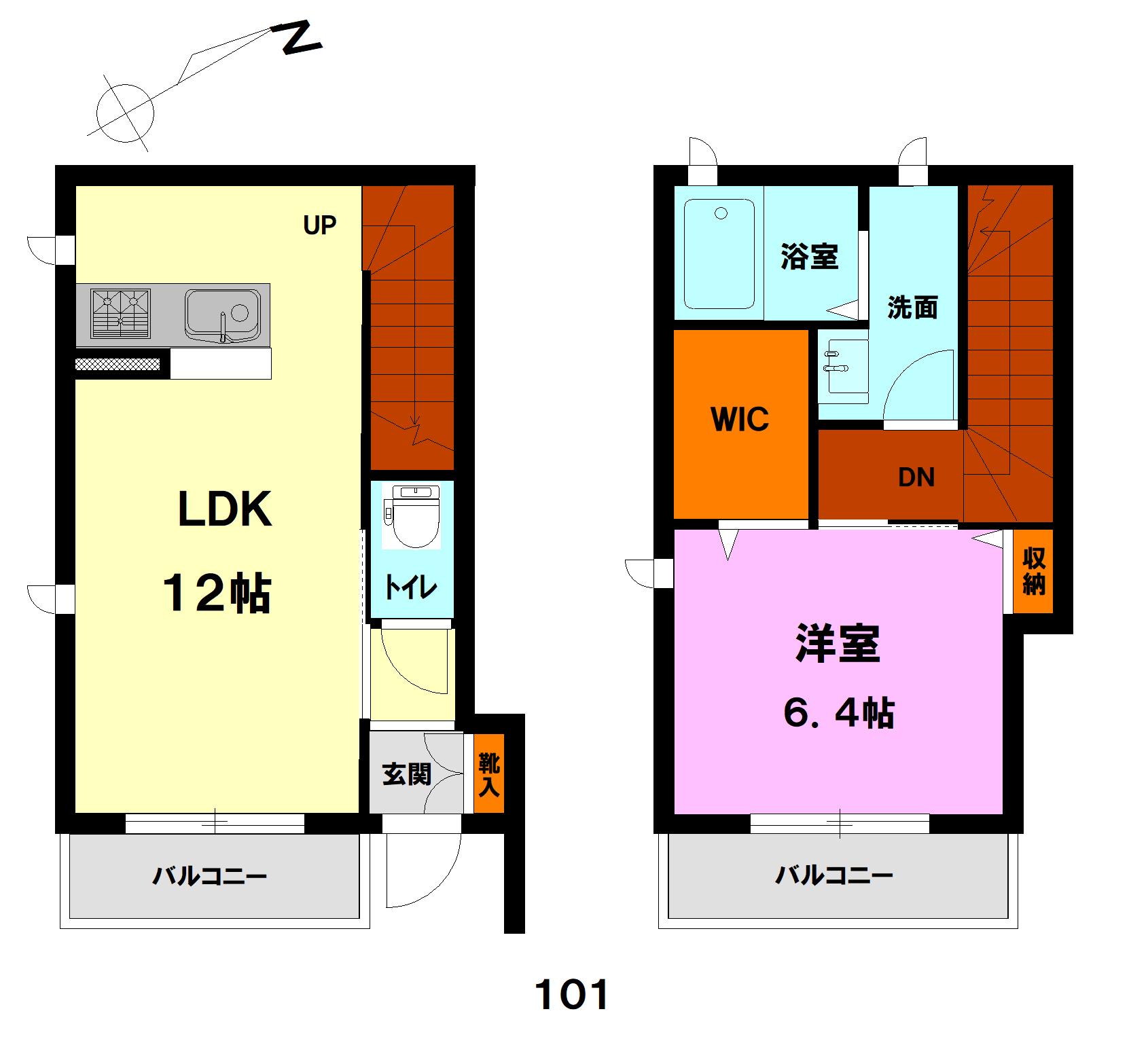 ボヌールI(1LDK/1階)の間取り写真