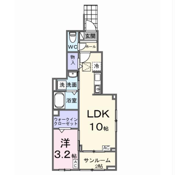 ソルジェンテ(1LDK/1階)の間取り写真