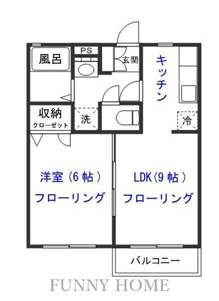 鈴木リースホーム100号棟(1LDK/2階)の間取り写真