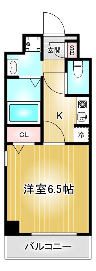 万宝マンション(1K/4階)の間取り写真