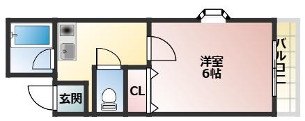 メゾンかなめ(1K/4階)の間取り写真