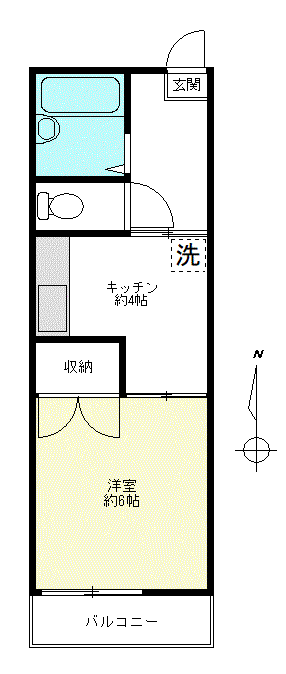 高遠閣コーポ(1K/1階)の間取り写真