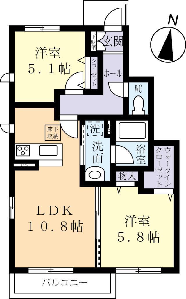 ロイヤル ミューズ(2LDK/1階)の間取り写真