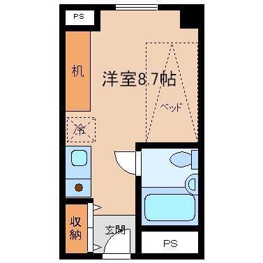 フェニックス瑞雲(ワンルーム/4階)の間取り写真