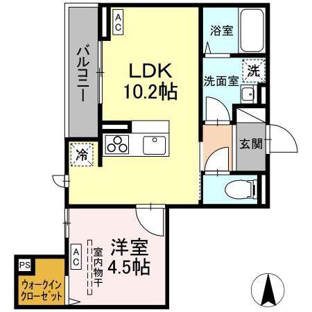 D-ROOM大和町(1LDK/3階)の間取り写真