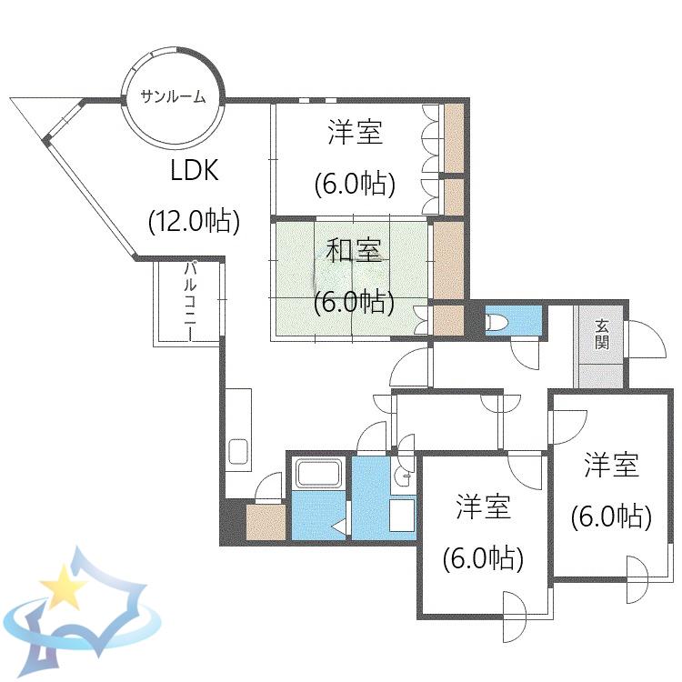 フォレストヒルズ宮の森(4LDK/1階)の間取り写真